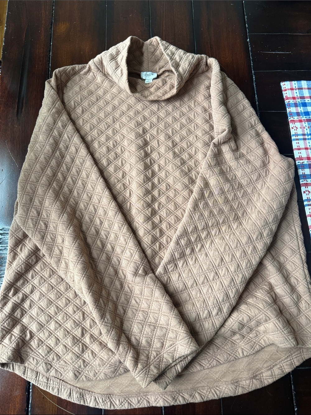 J. Crew Quilted Mock Neck Women's Sweater - Camel